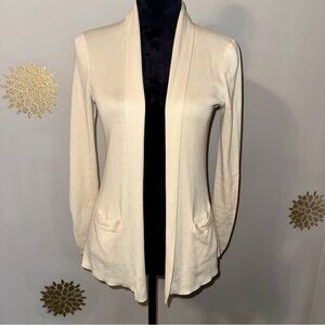 Banana Republic Cashmere/Silk Cream Women's Small Longsleeve Cardigan Sweater